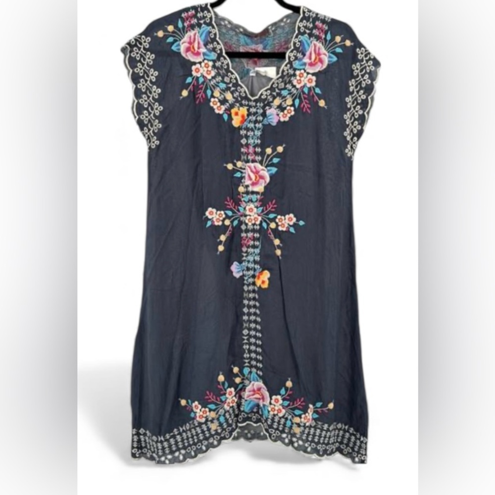 Johnny Was Keva Floral women’s XS embroidered blue multicolored slip dress